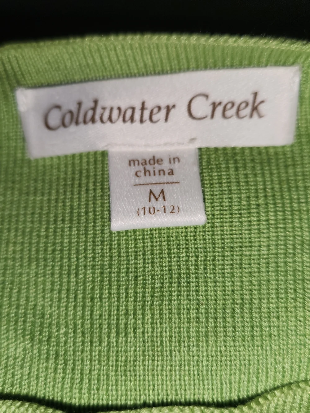 NWT Coldwater Creek Silk/Cotton Green Sleeveless Knit Tank Top - Picture 3 of 6